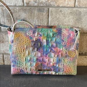 Brahmin Multicolor Croc-Embossed Leather Shoulder Bag